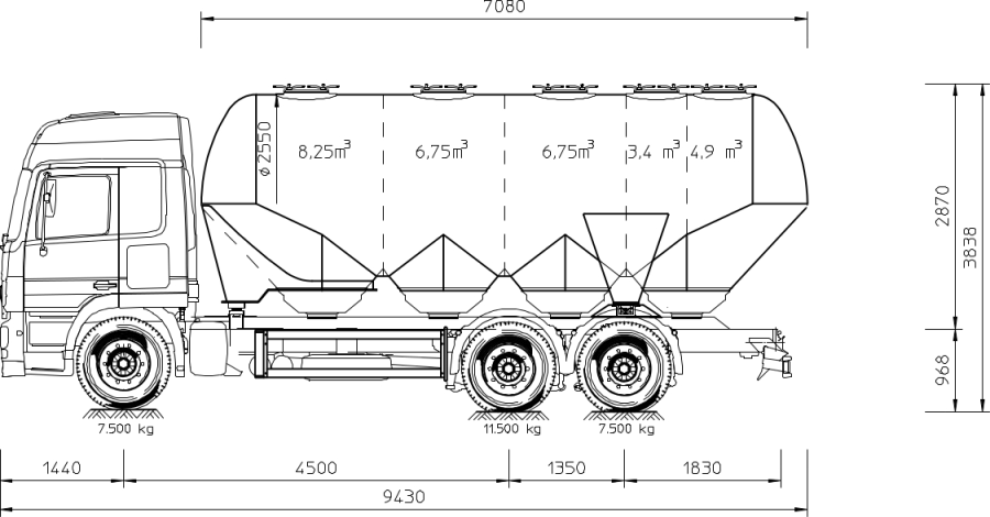 Ta 20 - bras hydraulique de levage pour camion - bob spa - 2.720 kg